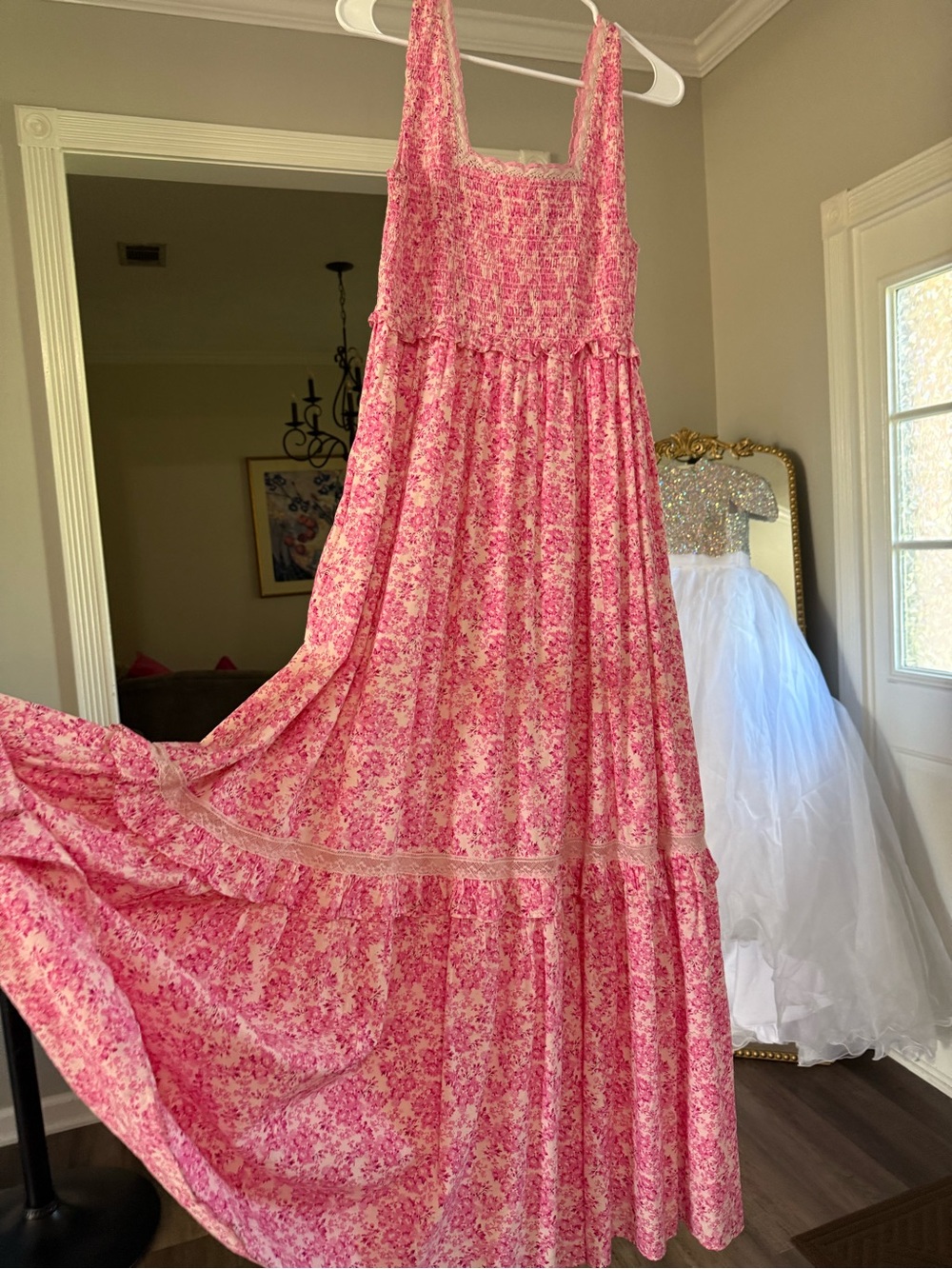 LoveShackFancy Pink Berry Fields Brentlin Dress